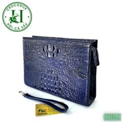 Clutch kẹp nách nam da cá sấu xanh Navy cao cấp CH05X
