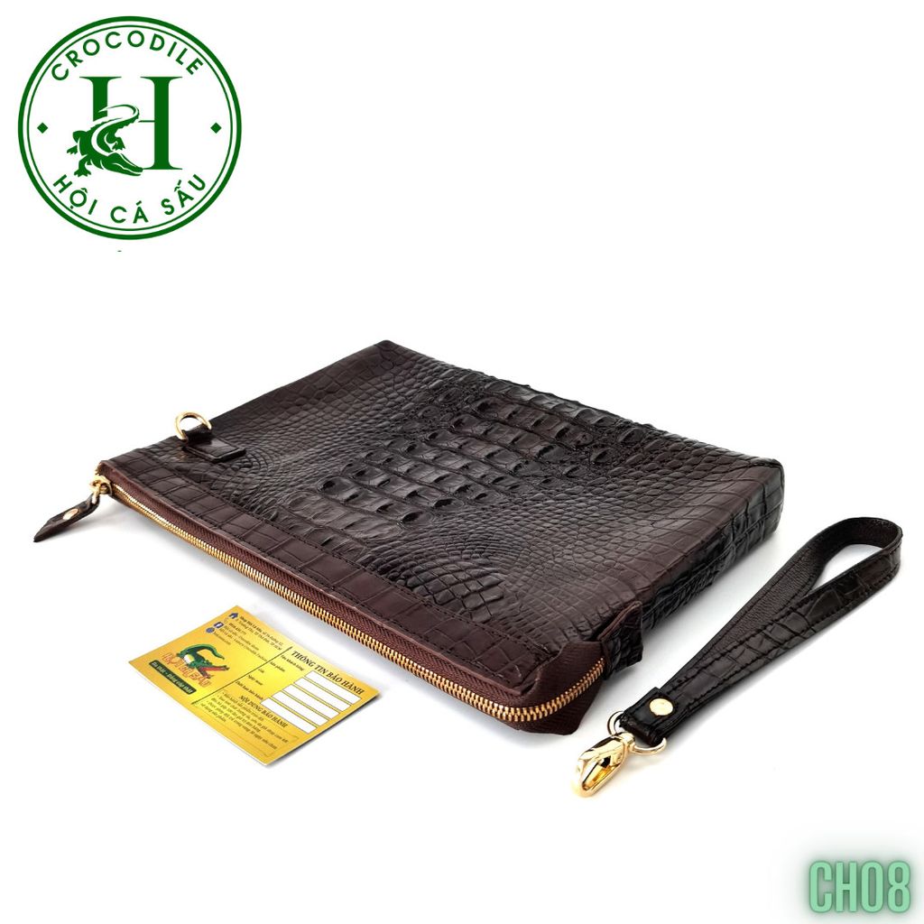 Clutch kẹp nách nam da cá sấu cao cấp CH08