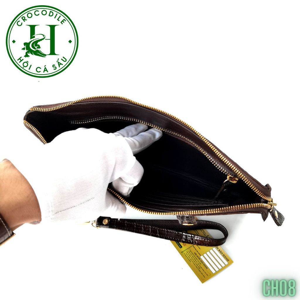 Clutch kẹp nách nam da cá sấu cao cấp CH08