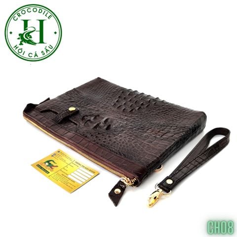 Clutch kẹp nách nam da cá sấu cao cấp CH08
