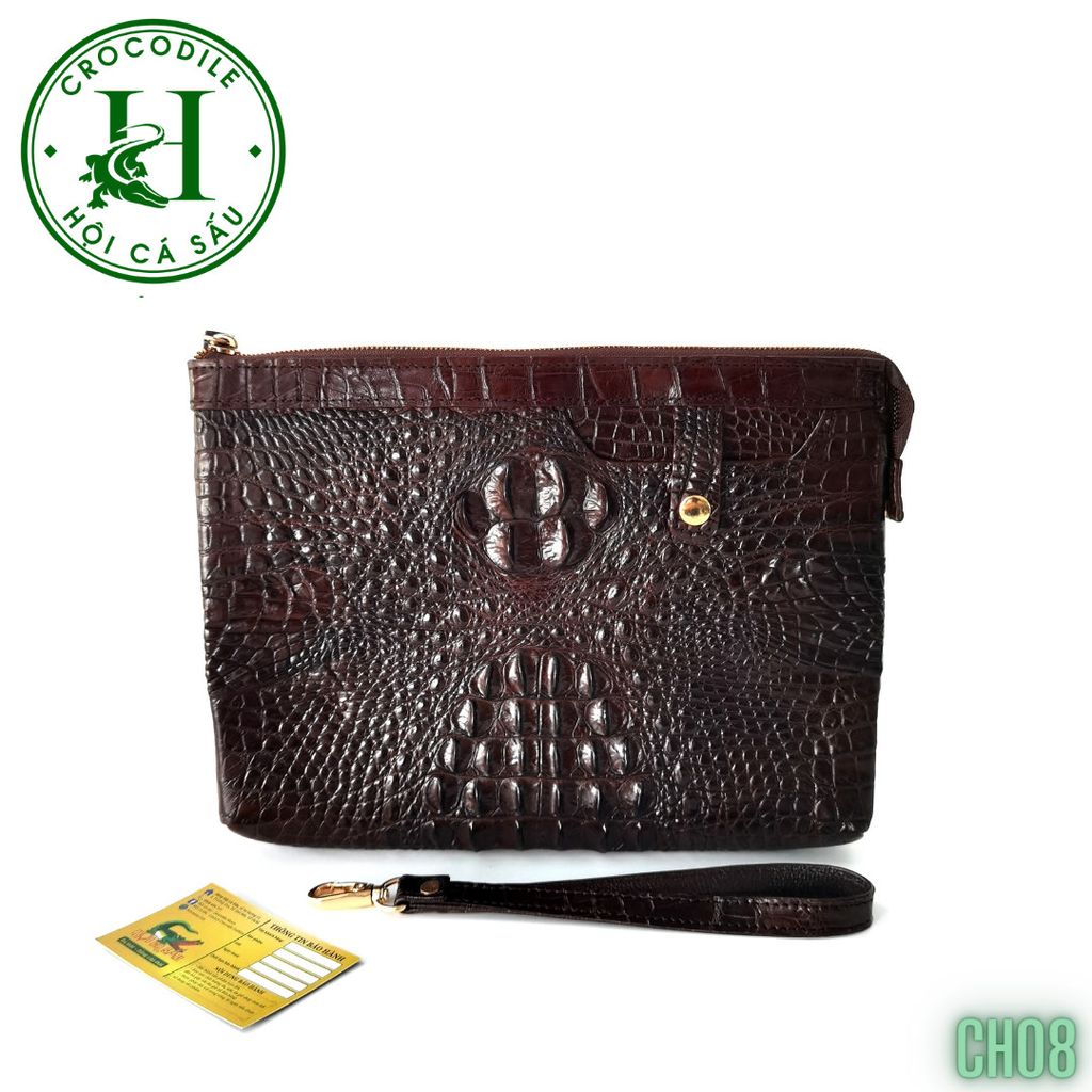 Clutch kẹp nách nam da cá sấu cao cấp CH08