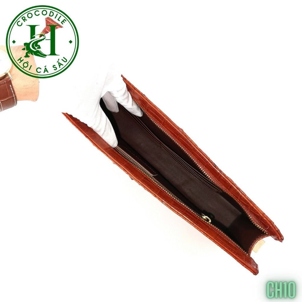 Clutch kẹp nách nam da cá sấu cao cấp CH10