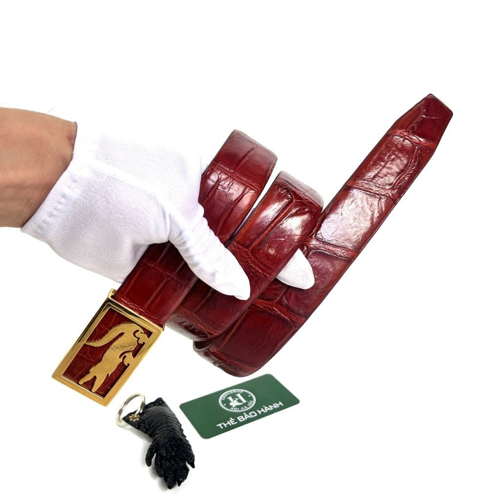 Thắt lưng cao cấp da bụng cá sấu - đầu khóa hợp kim đúc nguyên khối cao cấp