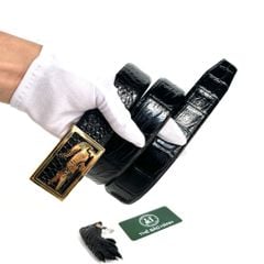 Thắt lưng cao cấp da bụng cá sấu - đầu khóa hợp kim đúc nguyên khối cao cấp