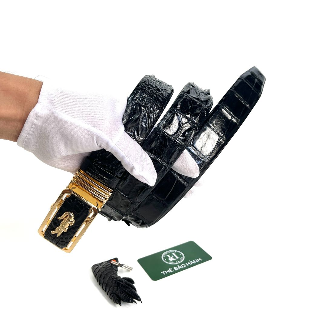 Thắt lưng cao cấp da gù cá sấu - đầu khóa hợp kim vàng không gỉ
