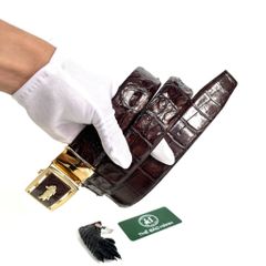 Thắt lưng cao cấp da gù cá sấu - đầu khóa hợp kim vàng không gỉ