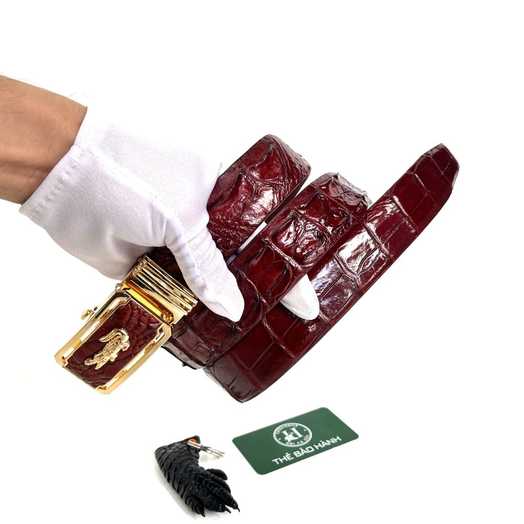 Thắt lưng cao cấp da gù cá sấu - đầu khóa hợp kim vàng không gỉ