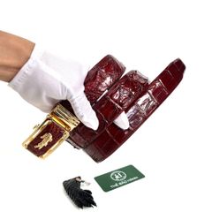 Thắt lưng cao cấp da gù cá sấu - đầu khóa hợp kim vàng không gỉ