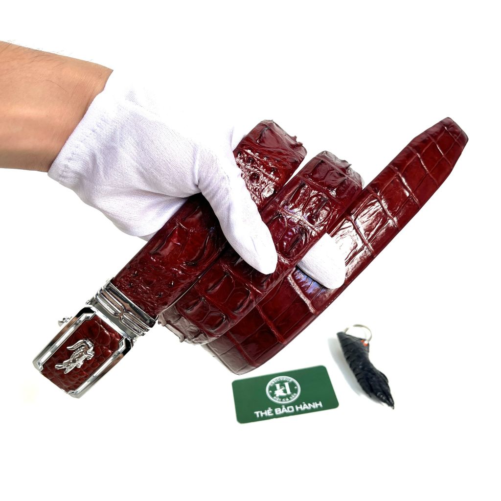Thắt lưng cao cấp da gù cá sấu - đầu khóa hợp kim trắng không gỉ