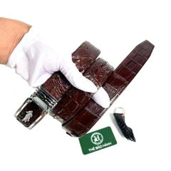Thắt lưng cao cấp da gù cá sấu - đầu khóa hợp kim trắng không gỉ