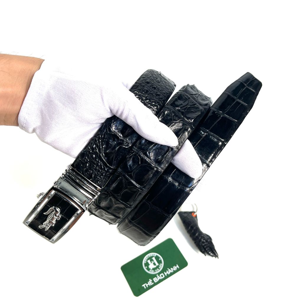 Thắt lưng cao cấp da gù cá sấu - đầu khóa hợp kim trắng không gỉ