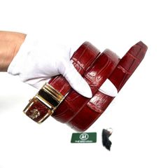 Thắt lưng cao cấp da bụng cá sấu - đầu khóa hợp kim vàng không gỉ