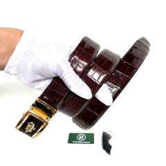 Thắt lưng cao cấp da bụng cá sấu - đầu khóa hợp kim vàng không gỉ