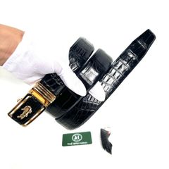 Thắt lưng cao cấp da bụng cá sấu - đầu khóa hợp kim vàng không gỉ