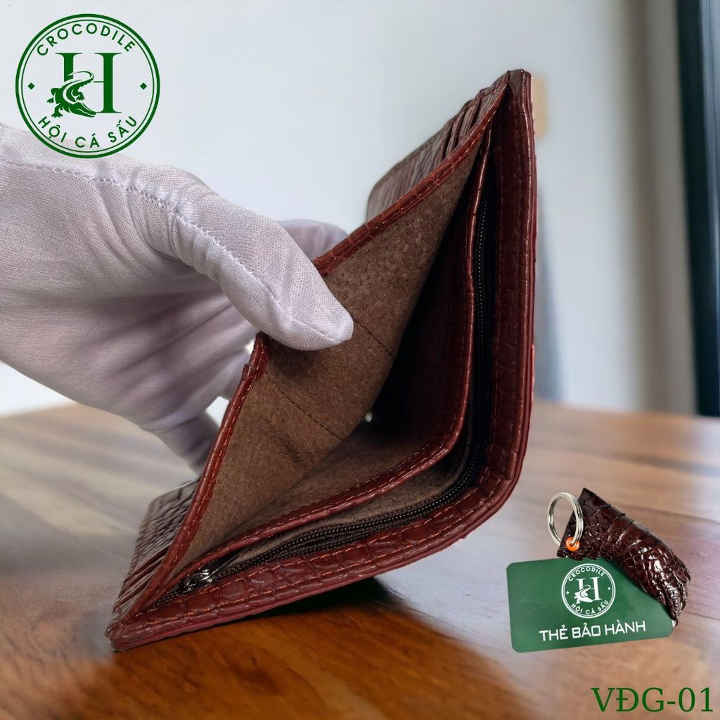 Ví nam phom đứng da gù cá sấu cao cấp - VDG