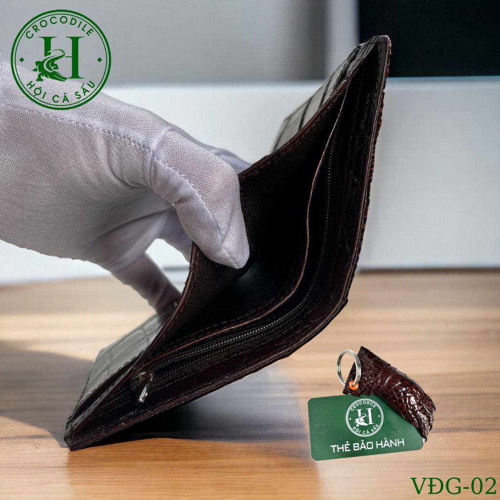Ví nam phom đứng da gù cá sấu cao cấp - VDG