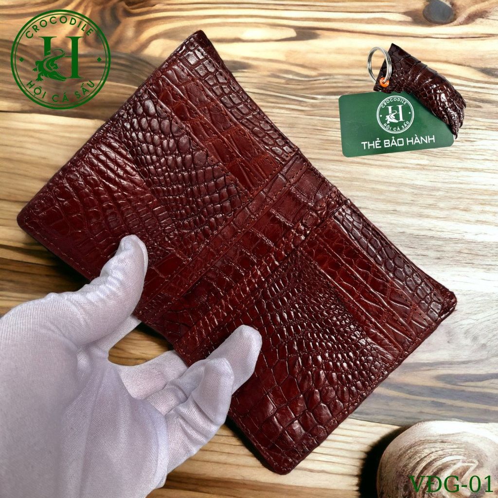 Ví nam phom đứng da gù cá sấu cao cấp - VDG