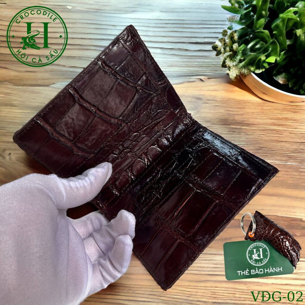 Ví nam phom đứng da gù cá sấu cao cấp - VDG