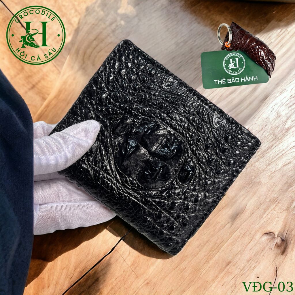 Ví nam phom đứng da gù cá sấu cao cấp - VDG