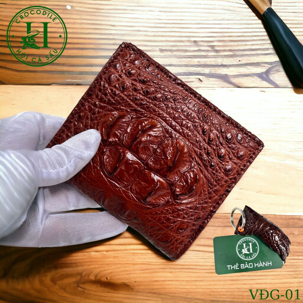 Ví nam phom đứng da gù cá sấu cao cấp - VDG