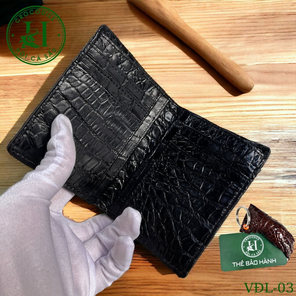 Ví nam phom đứng da lưng cá sấu cao cấp - VDL