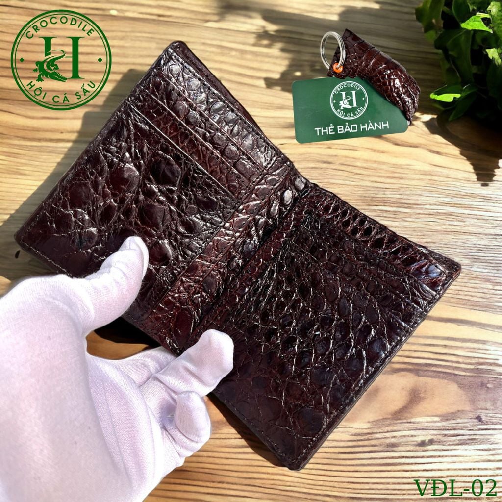 Ví nam phom đứng da lưng cá sấu cao cấp - VDL