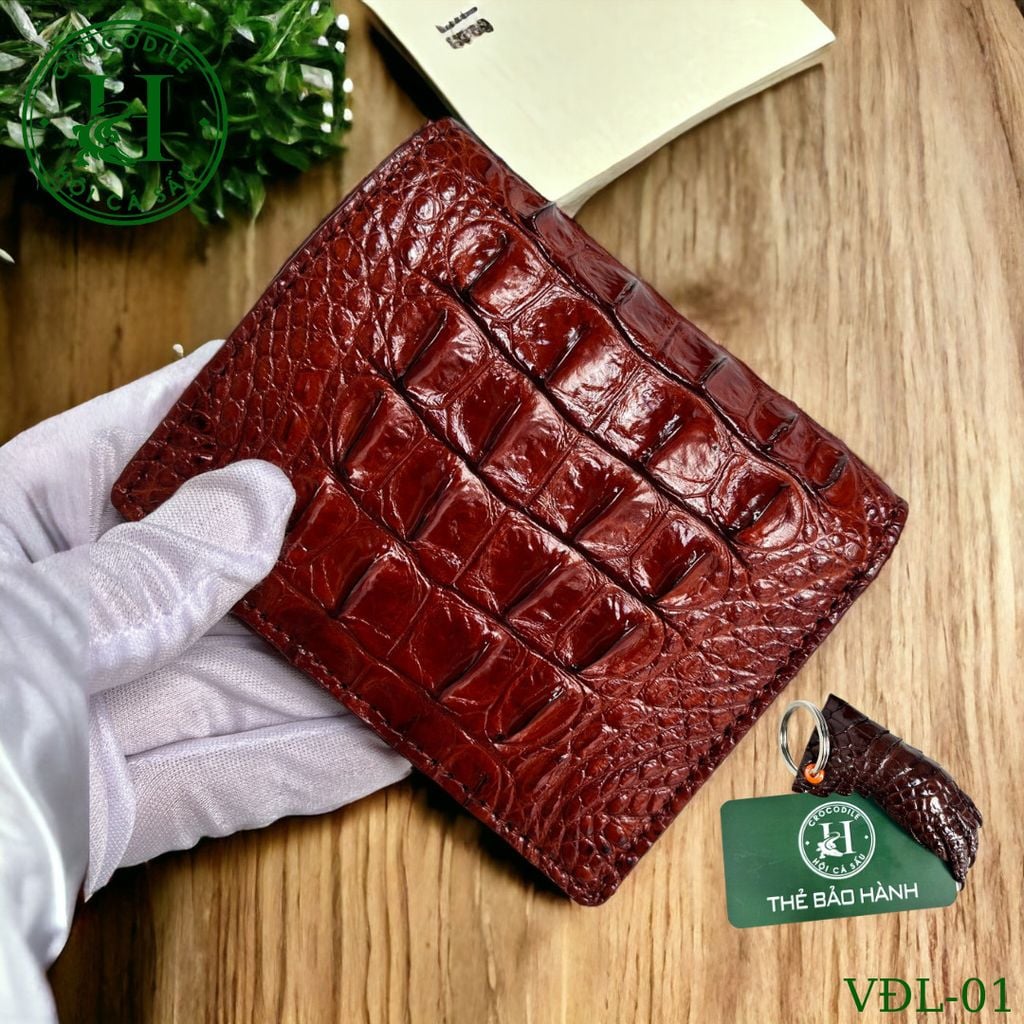 Ví nam phom đứng da lưng cá sấu cao cấp - VDL