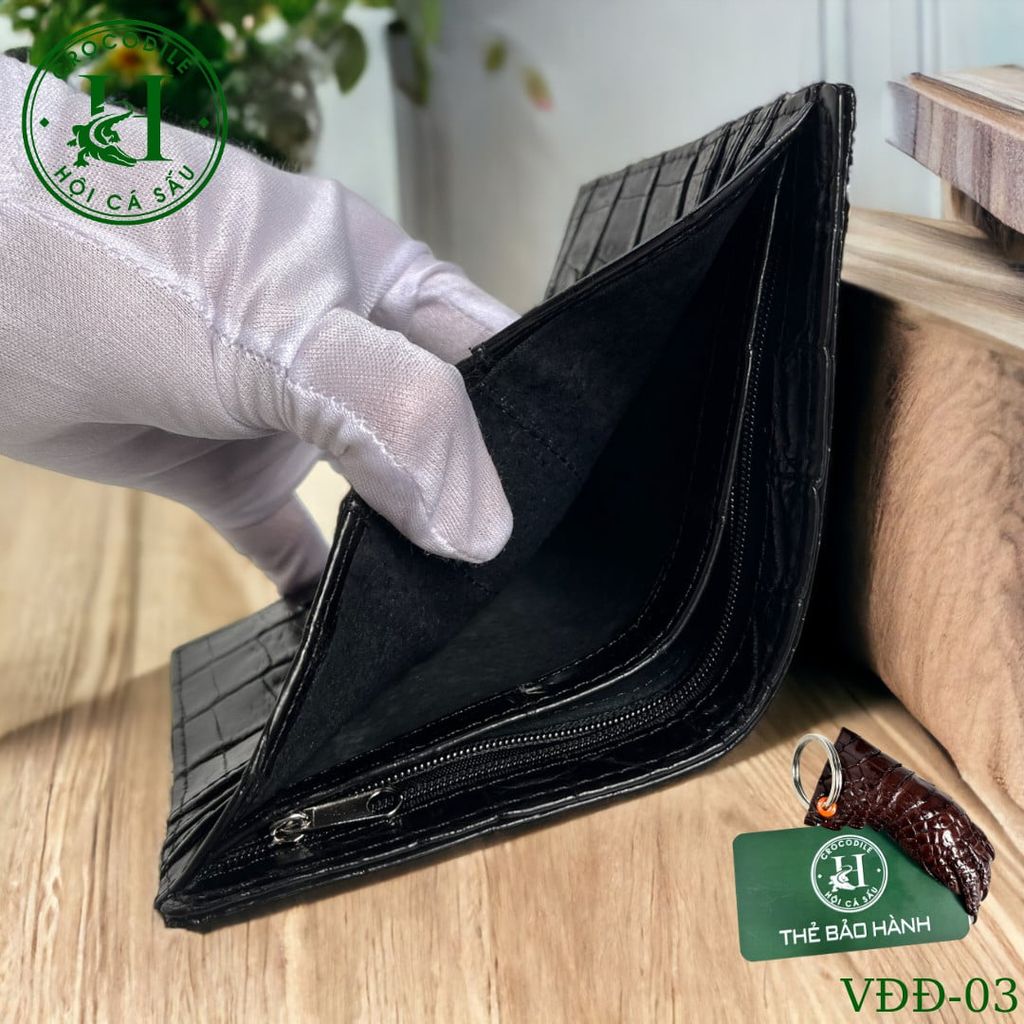Ví nam phom đứng da đuôi cá sấu cao cấp - VDD
