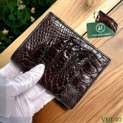 Ví nam phom đứng phối bàn tay cá sấu cao cấp - VDT