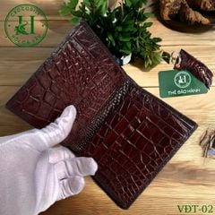 Ví nam phom đứng phối bàn tay cá sấu cao cấp - VDT