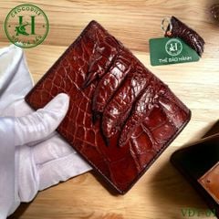 Ví nam phom đứng phối bàn tay cá sấu cao cấp - VDT