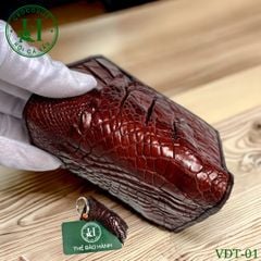 Ví nam phom đứng phối bàn tay cá sấu cao cấp - VDT