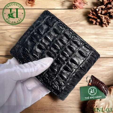 Ví nam phom ngang da lưng cá sấu cao cấp - VNL