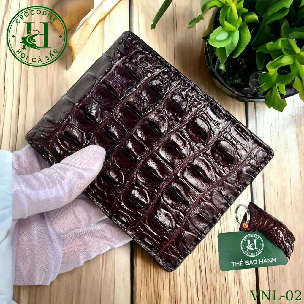 Ví nam phom ngang da lưng cá sấu cao cấp - VNL