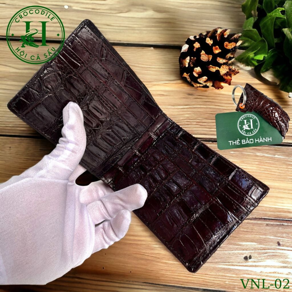 Ví nam phom ngang da lưng cá sấu cao cấp - VNL