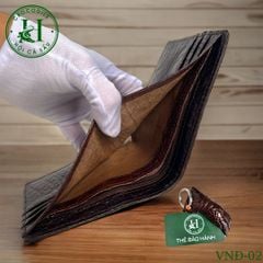 Ví nam phom ngang da đuôi cá sấu cao cấp - VND