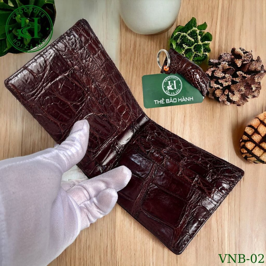 Ví nam phom ngang da bụng cá sấu cao cấp - VNB