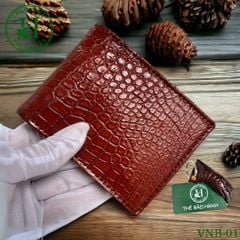 Ví nam phom ngang da bụng cá sấu cao cấp - VNB