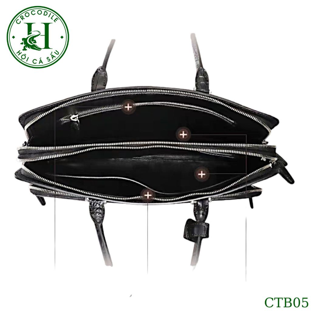 Cặp táp công sở da bụng cá sấu cao cấp CTB05