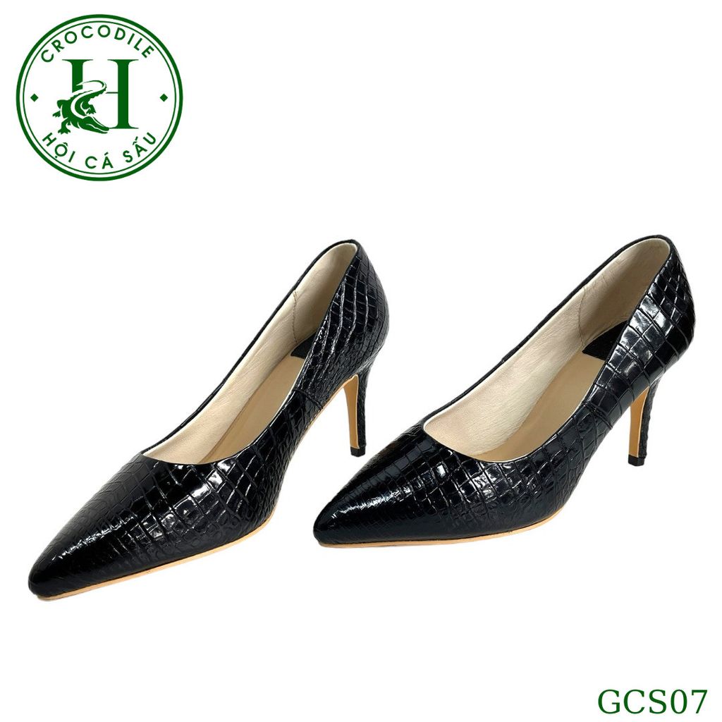 Giày nữ cao gót da cá sấu cao cấp GCS07