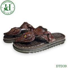Dép quai kẹp đầu cá da cá sấu thủ công cao cấp, đế cao 3.5cm - DTD39