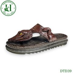 Dép quai kẹp đầu cá da cá sấu thủ công cao cấp, đế cao 3.5cm - DTD39