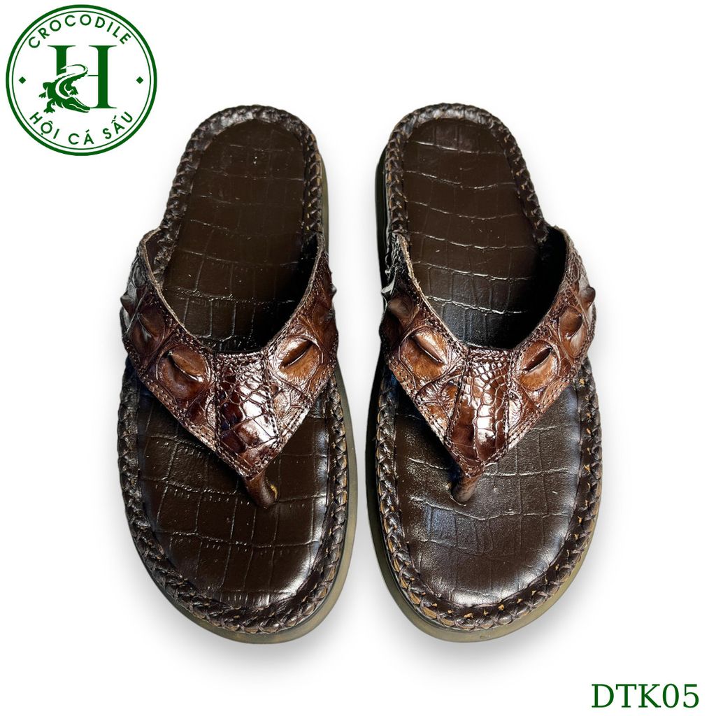 DTK05 – Dép quai kẹp đế cao da cá sấu thật, thủ công cao cấp – Khẳng định đẳng cấp từ từng bước chân