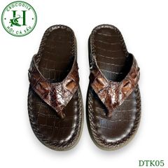 DTK05 – Dép quai kẹp đế cao da cá sấu thật, thủ công cao cấp – Khẳng định đẳng cấp từ từng bước chân