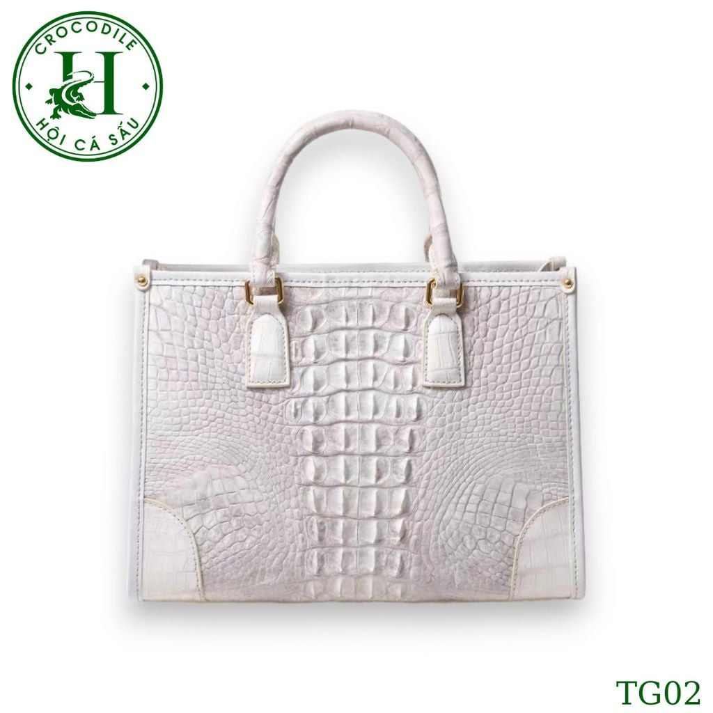 Túi nữ da gù cá sấu màu bạch tạng cao cấp TG02T
