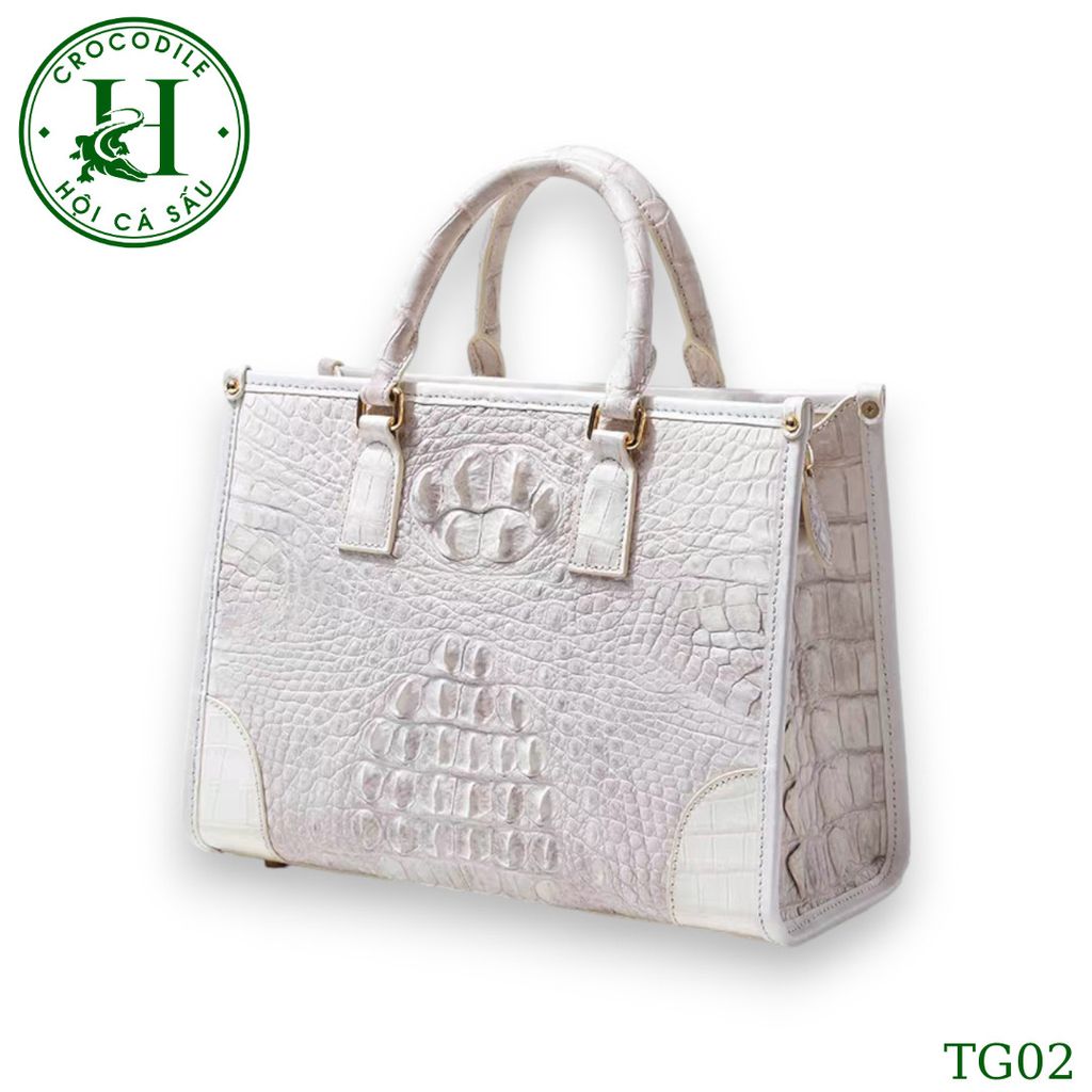 Túi nữ da gù cá sấu màu bạch tạng cao cấp TG02T
