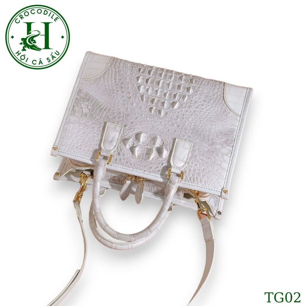 Túi nữ da gù cá sấu màu bạch tạng cao cấp TG02T