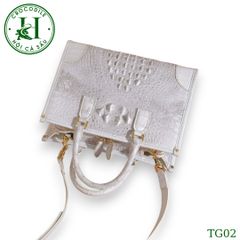 Túi nữ da gù cá sấu màu bạch tạng cao cấp TG02T