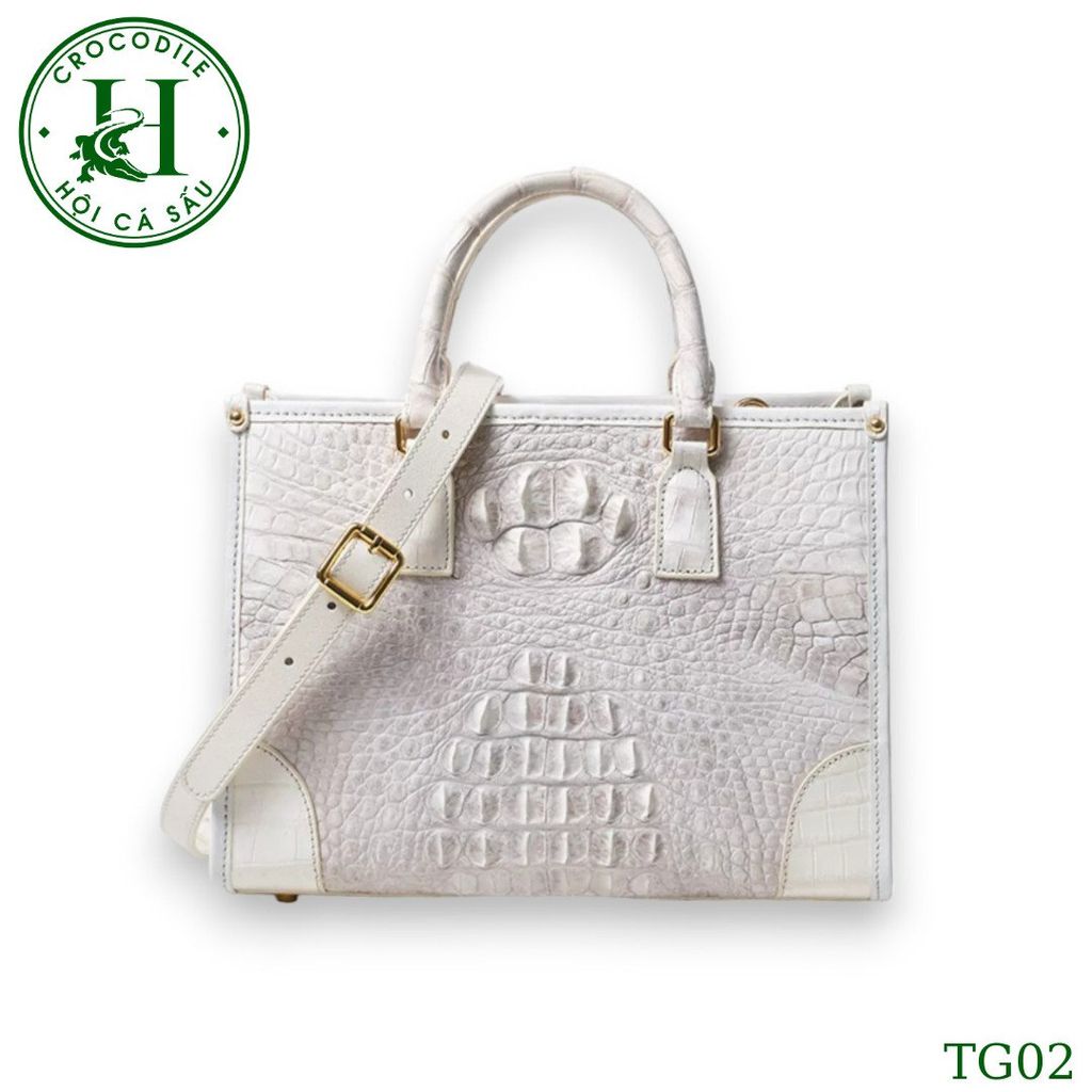 Túi nữ da gù cá sấu màu bạch tạng cao cấp TG02T