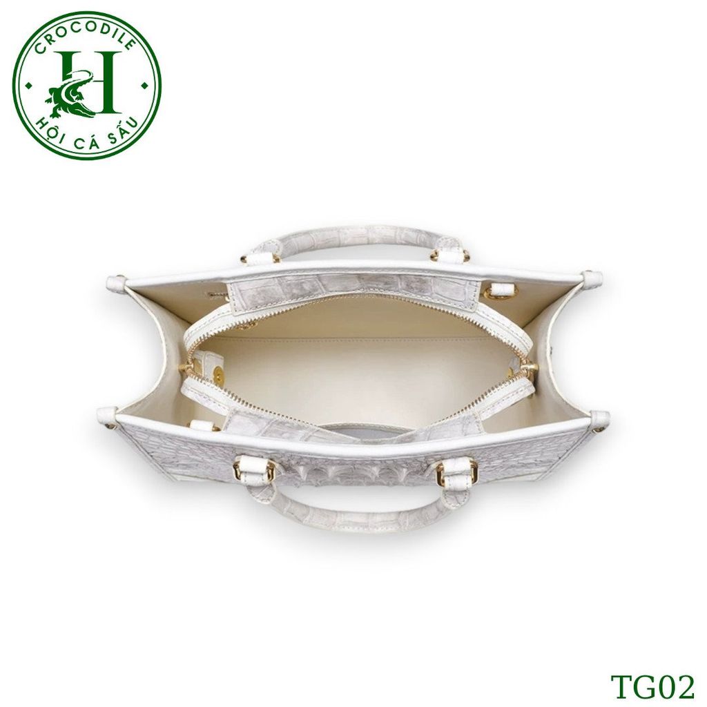 Túi nữ da gù cá sấu màu bạch tạng cao cấp TG02T